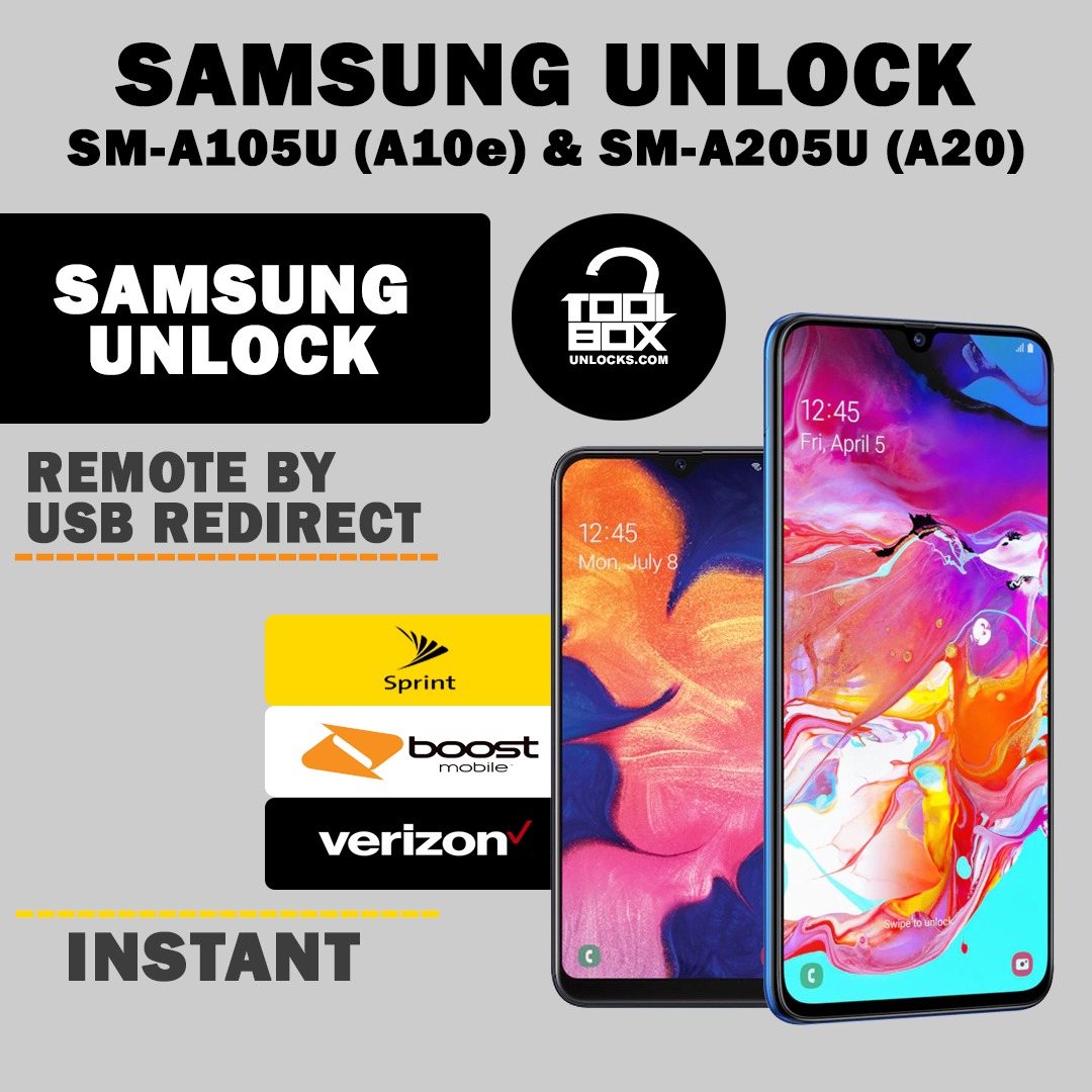 SAMSUNG GALAXY A10/A20 (SPRINT/VERIZON/T-MOBILE/METROPCS) UNLOCK SERVICE