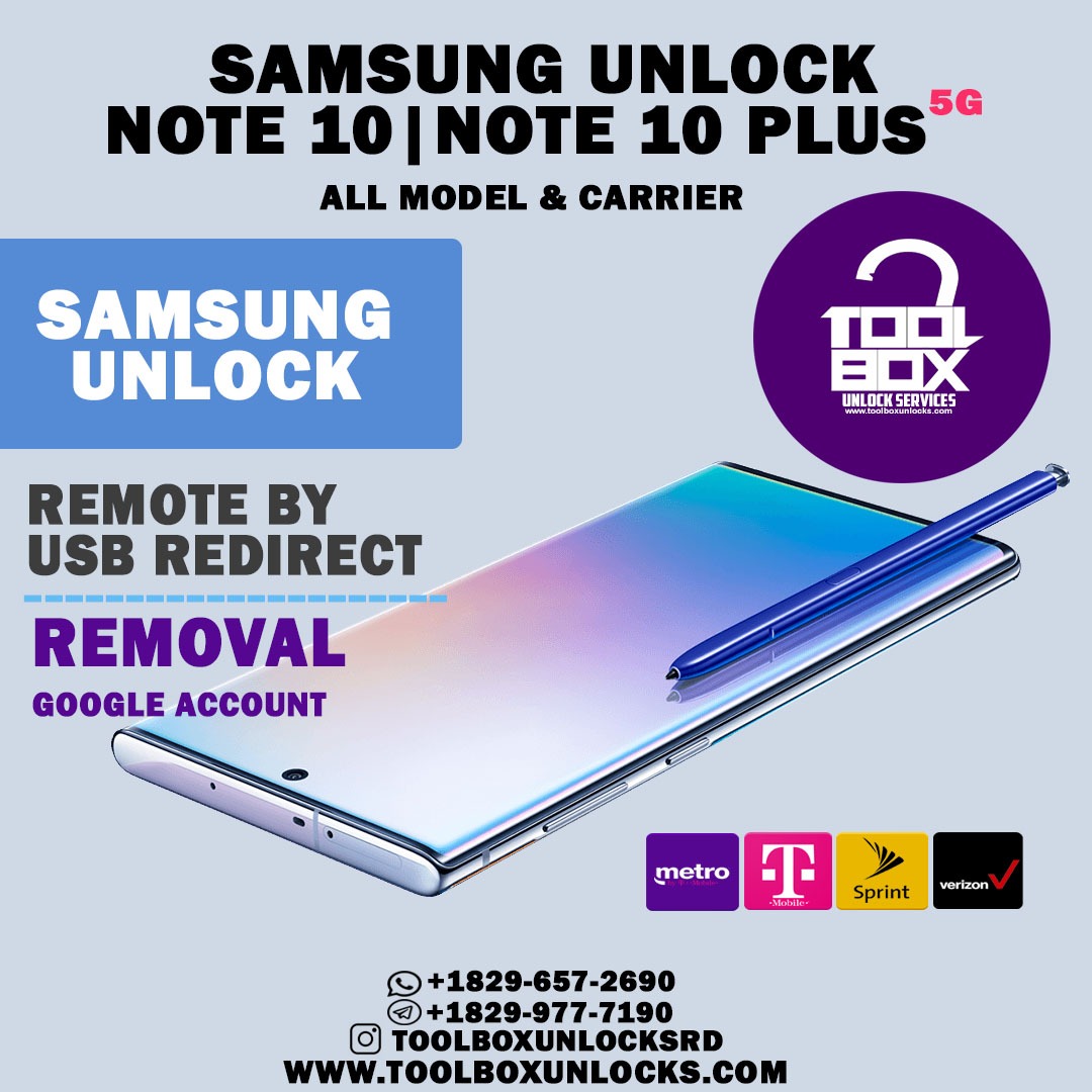 SAMSUNG GALAXY NOTE 10 & NOTE 10+ INTERNATIONAL MODEL UNLOCK SERVICE