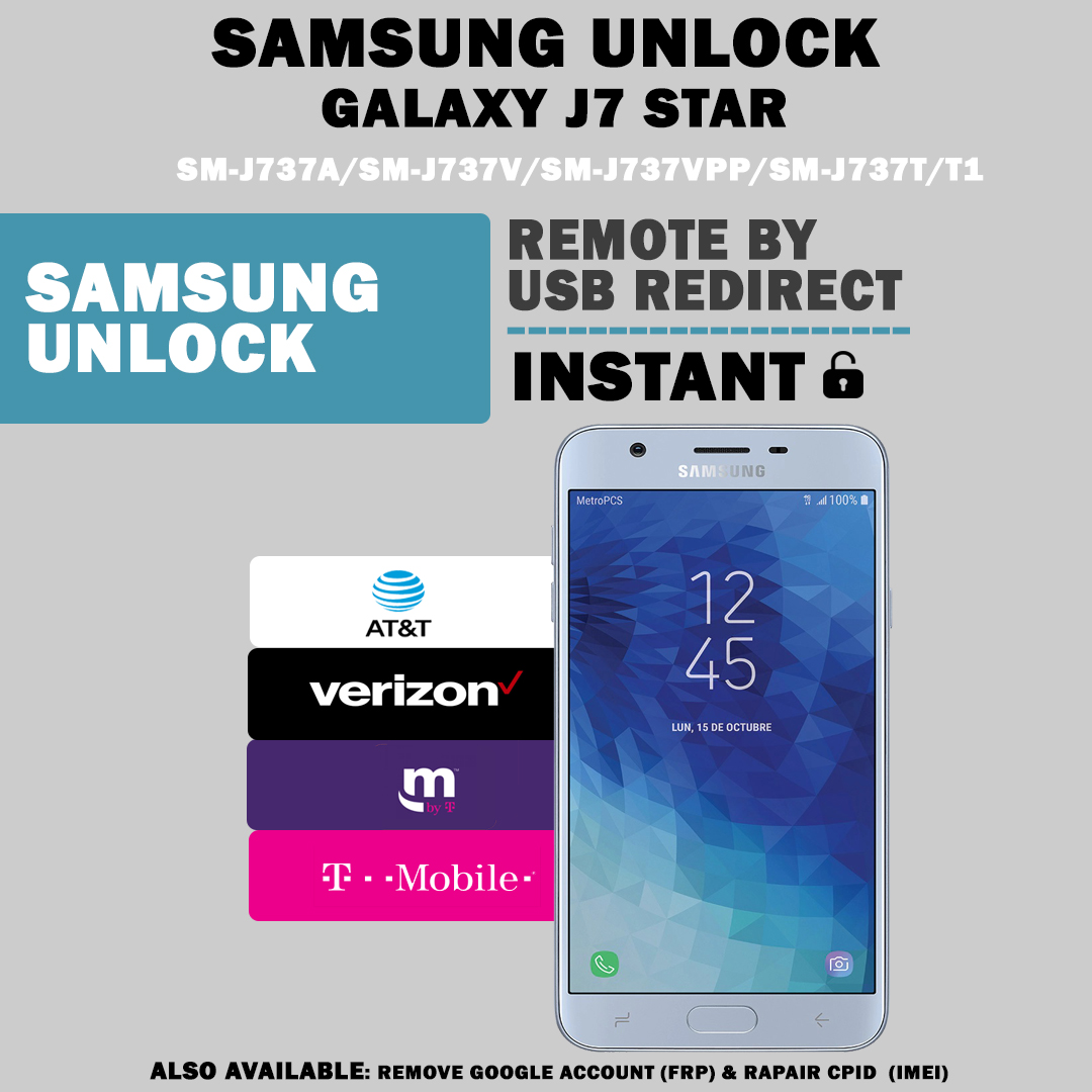 SAMSUNG GALAXY J737 (AT&T/T-MOBILE/METROPCS/VERIZON) UNLOCK SERVICE